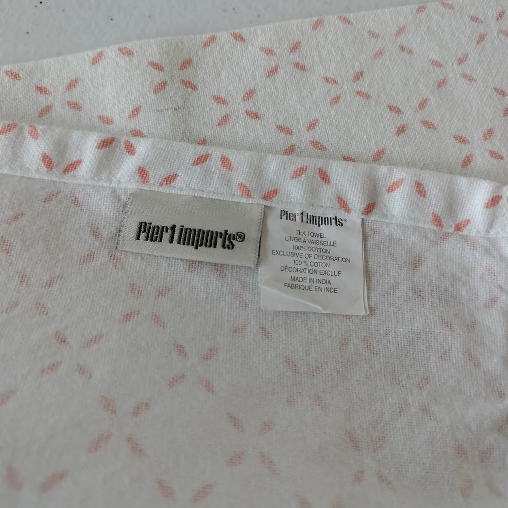 Lot Of 4 Embroidered Spring Tea Towels Assorted Styles Colors Two Pier 1 Imports
